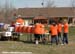Volunteers get ready to hand out drinks at the halfway point