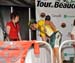 The Yellow Jersey signs in prior to the start  		CREDITS:   		TITLE: Tour de Beauce  		COPYRIGHT: Rob Jones/www.canadiancyclist.com