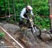 Kris Kovarik picks his way through slippery rocks and roots  		CREDITS: Rob Jones  		TITLE: Bromont Canada Cup  		COPYRIGHT: Rob Jones