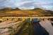 GREYTON, SOUTH AFRICA - Aerial view of riders as they cross the bridge leaving Greyton during stage five , 5 , of the Absa Cape Epic Mountain Bike Stage Race held between Greyton and Oak Valley ( Elgin / Grabouw ) on the 26 March 2009 in the Western Cape,