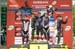 Mens DH podium (l to r) Justin Leov (Trek World Racing) 4th, Sam Hill (Monster Specialized) 2nd, Fabien Barel (Subaru) 1st, Greg Minnaar (Santa Cruz Syndicate) 3rd, Brendan Fairclough (Monster Specialized) 5th   		CREDITS:   		TITLE: Maribor World Cup  		
