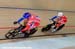 Shanaze Reade leads out Victoria Pendleton in qualifying