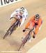 Kanis and Shulika jockey for position at the top of the track