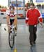 Zach Bell with national coach Richard Wooles  		CREDITS:   		TITLE: 2010 Track World Championships Copenhagen, Denmark  		COPYRIGHT:
