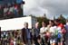 The prize winners pose for photos, watched by fans via the big screen TV  		CREDITS:   		TITLE:   		COPYRIGHT: CJ Farquharson    2011�         All rights retained - no copying, printing or other manipulation, editing or processing permitted without prior,
