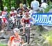 Congestion on teh BEatrice on lap 1 		CREDITS: Rob Jones 		TITLE: World Cup Mont Ste-Anne 		COPYRIGHT: Rob Jones/www.canadiancyclist.com 2011� All rights retained - no copying, printing or other manipulation, editing or processing permitted without prior,