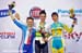 Machacova, Hoskins, Kalitovska 		CREDITS:  		TITLE: Track World Cup London 		COPYRIGHT: Rob Jones/www.canadiancyclist.com 2012� All rights retained - no use permitted without prior, written permission