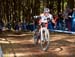 Katrin Leumann (Ghost Factory Racing Team) was up among the leaders when she flatted 		CREDITS:  		TITLE: Nove Mesto na Morave World Cup 		COPYRIGHT: Rob Jones/www.canadiancyclist.com 2012� All rights retained - no use permitted without prior, written per