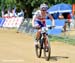 Annie Last (Milka Brentjens MTB Racing Team) went out fast and was the early leader 		CREDITS:  		TITLE: Pietermaritzburg World Cup 		COPYRIGHT: Rob Jones/www.canadiancyclist.com 2012� All rights retained - no use permitted without prior, written permissi