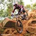 Aaron Gwin (USA) Trek World Racing 		CREDITS:  		TITLE: Pietermaritzburg World Cup 		COPYRIGHT: Rob Jones/www.canadiancyclist.com 2012� All rights retained - no use permitted without prior, written permission