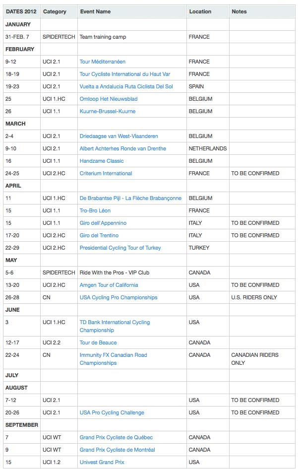 schedule