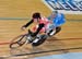 Zach Bell and Elia Viviani (Italy) 		CREDITS:  		TITLE: 2012 Track World Championships, Melbourne 		COPYRIGHT: Rob Jones/www.canadiancyclist.com 2012� All rights retained - no use permitted without prior, written permission