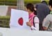A home made flag from a Japanese fan 		CREDITS:  		TITLE: 2016 Road World Championships, Doha, Qatar 		COPYRIGHT: Rob Jones/www.canadiancyclist.com 2016 -copyright -All rights retained - no use permitted without prior; written permission