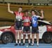 Podium: Nick Wammes, Je land Sydney, Gabriel Drapeau Zgoralski 		CREDITS:  		TITLE: 2016 Milton Challenge - Junior Men Keirin 		COPYRIGHT: Robert Jones-Canadian Cyclist
