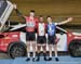 Junior Men Sprint podium: l to r - Wammes, Sydney, Guillemette 		CREDITS:  		TITLE: 2017 Track Nationals 		COPYRIGHT: Rob Jones/www.canadiancyclist.com 2017 -copyright -All rights retained - no use permitted without prior; written permission