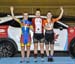 Points podium- Elizabeth Archbold, Sarah Van Dam, Victoria Slater  		CREDITS:  		TITLE: 2017 Track Nationals 		COPYRIGHT: Rob Jones/www.canadiancyclist.com 2017 -copyright -All rights retained - no use permitted without prior; written permission