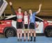 Junior Women Sprint podium: Charlotte Creswicke, Maggie Coles-Lyster, Erin J Attwell  		CREDITS:  		TITLE: 2017 Track Nationals 		COPYRIGHT: Rob Jones/www.canadiancyclist.com 2017 -copyright -All rights retained - no use permitted without prior; written p