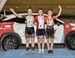 Time Trial podium -  Sarah Van Dam, Madison Dempster, Victoria Slater  		CREDITS:  		TITLE: 2017 Track Nationals 		COPYRIGHT: Rob Jones/www.canadiancyclist.com 2017 -copyright -All rights retained - no use permitted without prior; written permission
