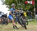 Jenny Rissveds (Swe) Scott-SRAM MTB Racing Team was involved in a crash at start 		CREDITS:  		TITLE: 2017 Mont-Sainte-Anne World Cup 		COPYRIGHT: Rob Jones/www.canadiancyclist.com 2017 -copyright -All rights retained - no use permitted without prior; wri