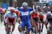 Fernando Gaviria (Team Quick-Step Floors) celebrates after winning stage one 		CREDITS:  		TITLE: 775137806CG00007_Cycling_13 		COPYRIGHT: 2018 Getty Images