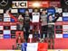 Elite Men Final Overall World Cup podium: Loris Vergier, Danny Hart, Amaury Pierron, Troy Brosnan, Laurie Greenland  		CREDITS:  		TITLE: 2018 La Bresse MTB World Cup 		COPYRIGHT: Rob Jones/www.canadiancyclist.com 2018 -copyright -All rights retained - no
