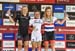 World Cup overall: l to r - Malene Degn, Sina Frei, Evie Richards 		CREDITS:  		TITLE: 2018 La Bresse MTB World Cup 		COPYRIGHT: Rob Jones/www.canadiancyclist.com 2018 -copyright -All rights retained - no use permitted without prior; written permission
